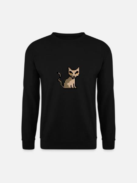 cat halloween pixelart pixel - Unisex Sweatshirt - black