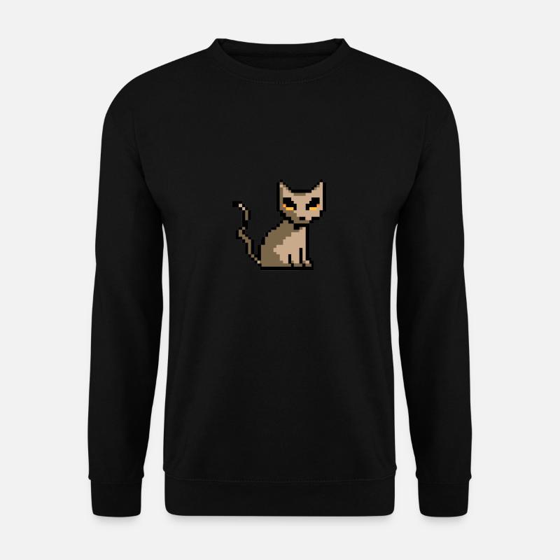 cat halloween pixelart pixel - Unisex Sweatshirt - black