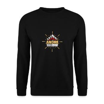 Pins for André Bowling Kegelchampion - Unisex Sweatshirt - black - Front - Alina (178cm) & Michal (187cm)