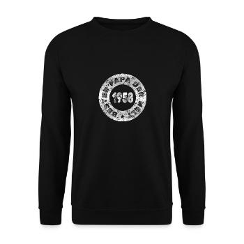 Opa 1958 - Unisex Pullover - Schwarz - Vorne - Alina (178cm) & Michal (187cm)