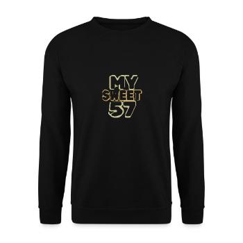 Geburtstag 57 - Unisex Pullover - Schwarz - Vorne - Alina (178cm) & Michal (187cm)