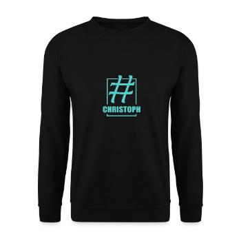 Vorname Christoph - Unisex Pullover - Schwarz - Vorne - Alina (178cm) & Michal (187cm)