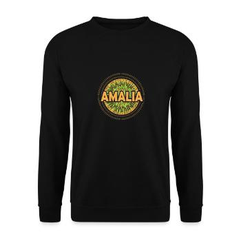 Woman for Amalia Gift Idea Name - Unisex Sweatshirt - black - Front - Alina (178cm) & Michal (187cm)