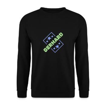 Vorname für Gerhard Jungenname Geburtstag - Unisex Pullover - Schwarz - Vorne - Alina (178cm) & Michal (187cm)