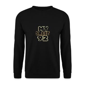 Birthday 92 - Unisex Sweatshirt - black - Front - Alina (178cm) & Michal (187cm)