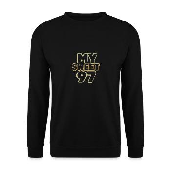 Age 97 - Unisex Sweatshirt - black - Front - Alina (178cm) & Michal (187cm)