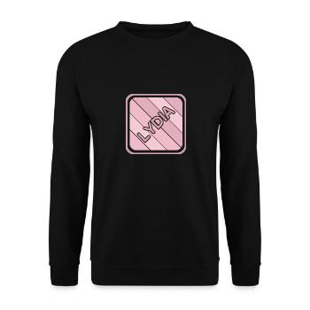 Vorname Lydia - Unisex Pullover - Schwarz - Vorne - Alina (178cm) & Michal (187cm)