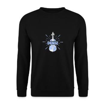 Gift for Deniz - Unisex Sweatshirt - black - Front - Alina (178cm) & Michal (187cm)