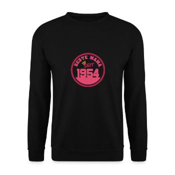 Mutti 1954 - Unisex Pullover - Schwarz - Vorne - Alina (178cm) & Michal (187cm)