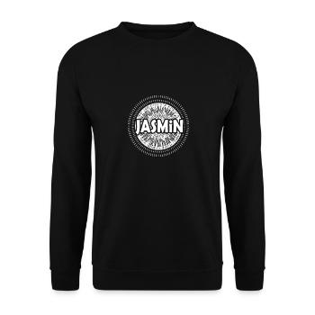 Geschenkidee Jasmin - Unisex Pullover - Schwarz - Vorne - Alina (178cm) & Michal (187cm)