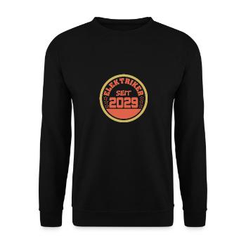 2029 - Unisex Pullover - Schwarz - Vorne - Alina (178cm) & Michal (187cm)