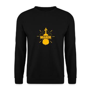 Marek as a first name - Unisex Sweatshirt - black - Front - Alina (178cm) & Michal (187cm)