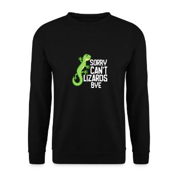 Sorry Can't Lizards Bye - Unisex Pullover - Schwarz - Vorne - Alina (178cm) & Michal (187cm)