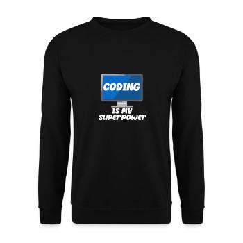 Coding Is My Superpower - Unisex Pullover - Schwarz - Vorne - Alina (178cm) & Michal (187cm)