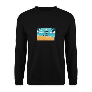 Genieße den Sommer - Unisex Pullover - Schwarz - Vorne - Alina (178cm) & Michal (187cm)