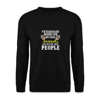 Veterinary Medicine Because Animals Are Better - Unisex Pullover - Schwarz - Vorne - Alina (178cm) & Michal (187cm)