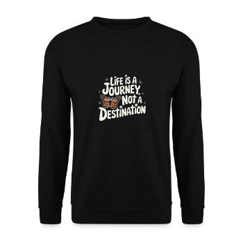 Schmetterling Monarchfalter Bunt Schmetterlinge - Unisex Pullover - Schwarz - Vorne - Alina (178cm) & Michal (187cm)
