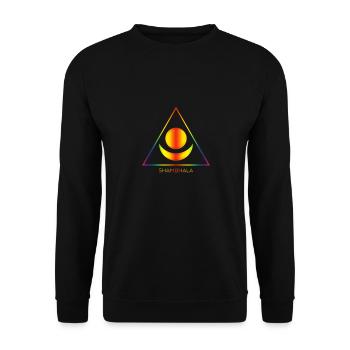 Tibetischer Buddhismus - Shambhala Symbol 4 - Unisex Pullover - Schwarz - Vorne - Alina (178cm) & Michal (187cm)
