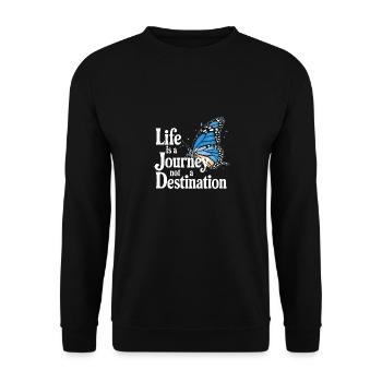 Schmetterling Monarchfalter Bunt Schmetterlinge - Unisex Pullover - Schwarz - Vorne - Alina (178cm) & Michal (187cm)