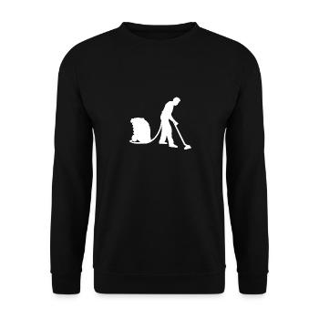 Hausmann who likes vacuuming does vacuuming - Unisex Sweatshirt - black - Front - Alina (178cm) & Michal (187cm)