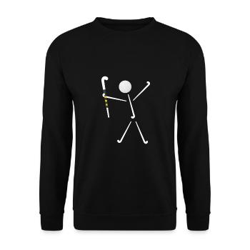 joueur de hockey sur gazon heureux-joueur de hockey sur gazon - Sweat-shirt Unisexe - noir - Devant - Alina (178cm) & Michal (187cm)
