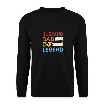 Husband Dad DJ Legend - Unisex Pullover - Schwarz - Vorne - Alina (178cm) & Michal (187cm)