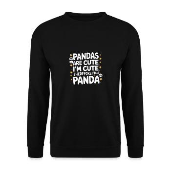 Panda Ours Panda Animal Pandas - Sweat-shirt Unisexe - noir - Devant - Alina (178cm) & Michal (187cm)