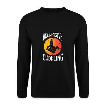 Jiu Jitsu Self Defense - Unisex Sweatshirt - black - Front - Alina (178cm) & Michal (187cm)