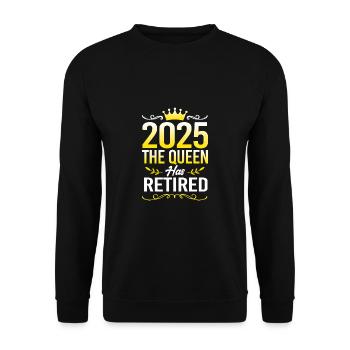 Retirement 2025 Pensioner Pension Pensioner - Unisex Sweatshirt - black - Front - Alina (178cm) & Michal (187cm)