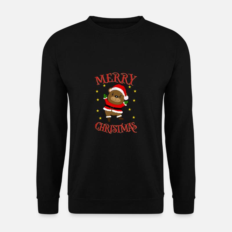 Merry Christmas Santa Bear - Unisex Sweatshirt - black
