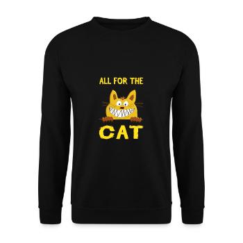 All for the cat - Alles für die Katz - Unisex Sweatshirt - black - Front - Alina (178cm) & Michal (187cm)