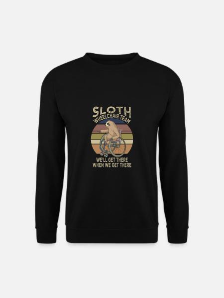 Lustiger Rollstuhl Spruch Humor Handicap Menschen - Unisex Pullover - Schwarz