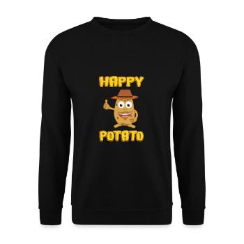 Happy Potato - Glückliche Kartoffel - Unisex Sweatshirt - black - Front - Alina (178cm) & Michal (187cm)