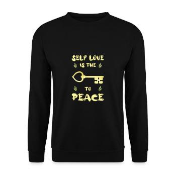 Self love is the key to peace (engl. version) - Unisex Pullover - Schwarz - Vorne - Alina (178cm) & Michal (187cm)