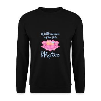 Willkommen auf der Erde - Mateo - Unisex Pullover - Schwarz - Vorne - Alina (178cm) & Michal (187cm)