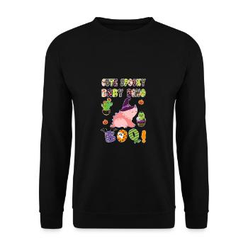 Mignon Spooky Baby Dino Halloween Boo 4 - Sweat-shirt Unisexe - noir - Devant - Alina (178cm) & Michal (187cm)