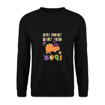 Mignon Spooky Baby Dino Halloween Boo 5 - Sweat-shirt Unisexe - noir - Devant - Alina (178cm) & Michal (187cm)