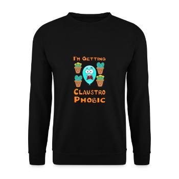 I'm getting Claustrophobic - cacti cactus balloon - Unisex Sweatshirt - black - Front - Alina (178cm) & Michal (187cm)