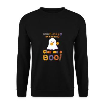 Cute Halloween Cheerleader Ghost with pompoms - Unisex Sweatshirt - black - Front - Alina (178cm) & Michal (187cm)