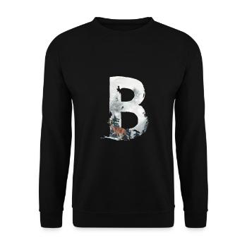 B – caractère décoratif – hiver - Sweat-shirt Unisexe - noir - Devant - Alina (178cm) & Michal (187cm)