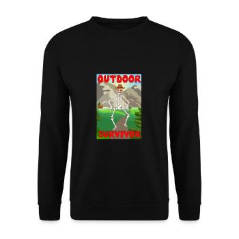 Cabane de montagne squelette de survivant en plein air effrayant - Sweat-shirt Unisexe - noir - Devant - Alina (178cm) & Michal (187cm)