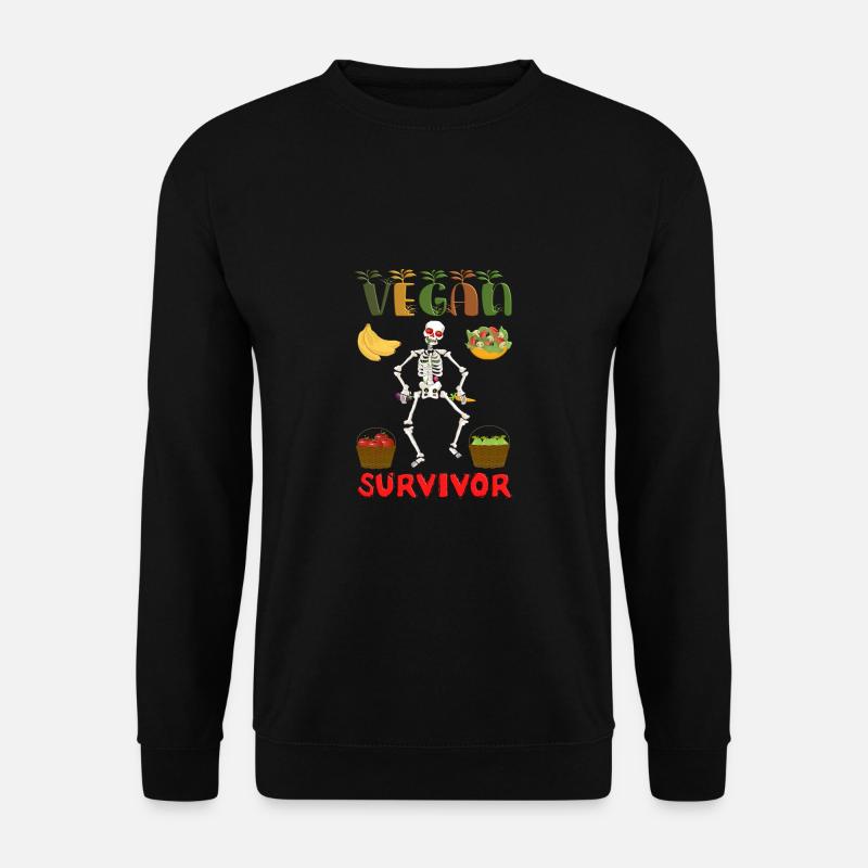 Vegan Surviving Skeleton Fruits & Vegetables – Satire - Unisex Sweatshirt - black