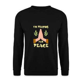 I'm praying for Peace - Unisex Sweatshirt - black - Front - Alina (178cm) & Michal (187cm)