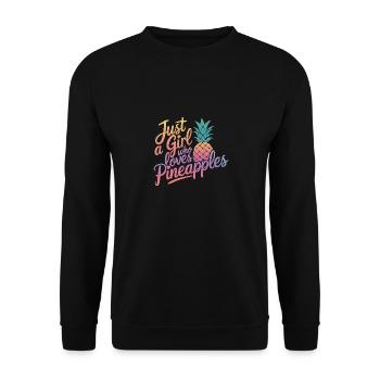 Ananas tropische hawaiianische Frucht - Unisex Pullover - Schwarz - Vorne - Alina (178cm) & Michal (187cm)