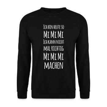 mimimi funny whining humor saying - Unisex Sweatshirt - black - Front - Alina (178cm) & Michal (187cm)