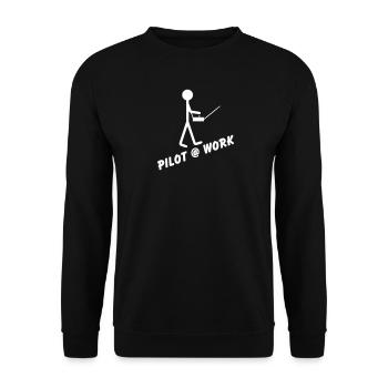Pilot @ Work - Unisex Pullover - Schwarz - Vorne - Alina (178cm) & Michal (187cm)