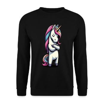Licorne Licorne Fan Licorne Amoureux de la licorne - Sweat-shirt Unisexe - noir - Devant - Alina (178cm) & Michal (187cm)