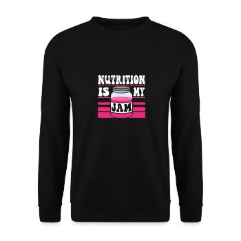 Nutrition Is My Jam - Unisex Pullover - Schwarz - Vorne - Alina (178cm) & Michal (187cm)