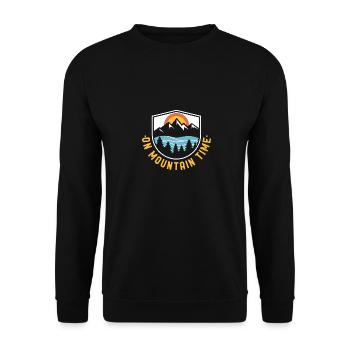On Mountain Time - Unisex Pullover - Schwarz - Vorne - Alina (178cm) & Michal (187cm)