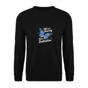 Schmetterling Monarchfalter Bunt Schmetterlinge - Unisex Pullover - Schwarz - Vorne - Alina (178cm) & Michal (187cm)